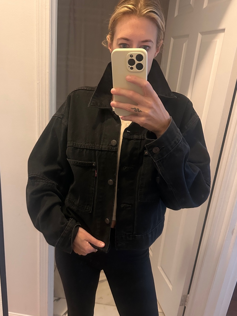 Levi's Black Boxy Denim Jacket - Women's Oversized Fit